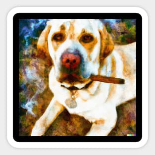 Cigar Smoking Lab Sticker